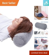 Soft Velvet Bolster Pillow, 13" - Removable Cover for Easy Care and Firm Support