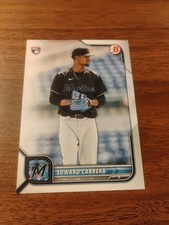 2022 Bowman #78 Edward Cabrera Rookie Card Marlins RC. rookie card picture
