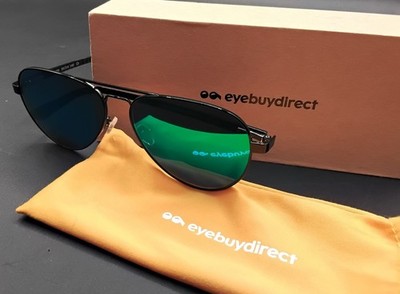 Eyebuydirect Sunglasses Tank 58-14-140 C3 Lg. Aviator Black Carbon Fiber  NIB