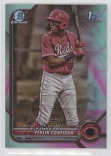 2022 Bowman Chrome Prospects Aqua & Pink Vapor Refractor Yerlin Confidan 07b3