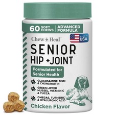Glucosamine for Dogs Hip and Joint Supplement - 60 Senior Dogs Mobility Soft ...