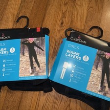XS 4/5 Cuddl Duds Girls Cold Weather Fleece-Lined Thermal Underwear 2-Piece Set