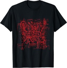 Pierce The Veil - Misadventures Cover in Red Print T-Shirt - Black - XL