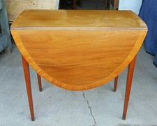 ANTIQUE 18th CENTURY HEPPLEWHITE INLAID MAHOGANY DROP LEAF TABLE