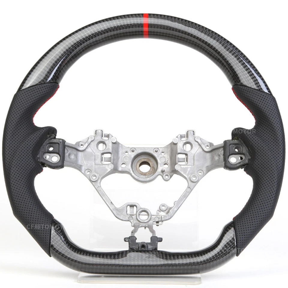 Volante perforado de fibra de carbono apto para Toyota 86 Subaru BRZ Scion FR-S 2016+ Foto 2 de 4