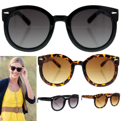 Womens Large Sunglasses Big Oversized Fashion Vintage Horn Cute Circle Glasses