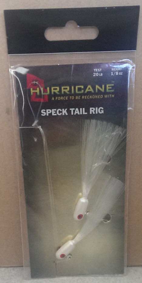 Hurricane Speck Tail Rig Test 20 lb Weight 1/8 oz White | eBay