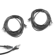 2X 25FT CAT5 CAT5E RJ-45 ETHERNET NETWORK PATCH CABLE GREY HIGH SPEED INTERNET
