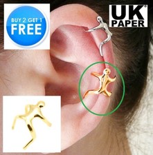 EAR CUFF CLIP ON GOLD STERLING SILVER NON PIERCED FAKE EARRING SET WRAP EAR RING