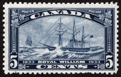 CANADA Sc 204 Blue 5¢ Steamship MNH Original Gum - 第 1/1 張圖片