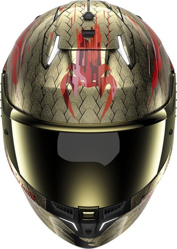 CASCO MOTO INTEGRALE 06 SHARK SKWAL i3 VENUM LUCI LED ORO GOLD + VISIERA TG S - Foto 3 di 3