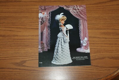 1901 Society Ball Gown Doll Dress Crochet Collector Costume 17 Leaflet Gibson