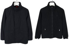 Tommy Hilfiger Double Jacket Mens Small Zip Up Hidden Hood 2in1 Black