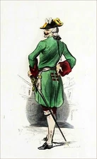 LE BRETTEUR, FINE BLADE, DUELISTE (FENCING) under Louis XV - 19th century engraving
