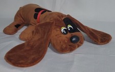 Pound Puppy Plush Dog 18" Brown Black Spots Red Collar Long Ears 2019