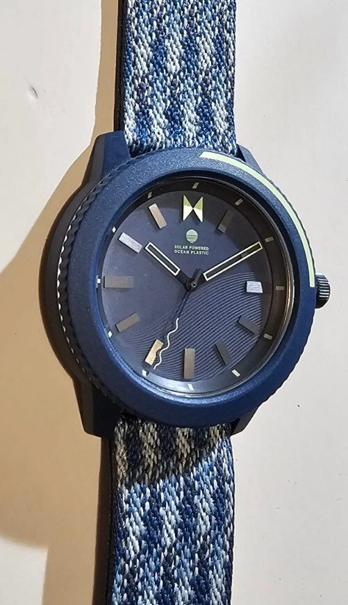 MVMT Ocean Plastic Edition Watch With 45mm Pacific Blue Face Fabric Band