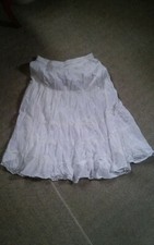 015 Womens White Flair Skirt Elastic Waist 
