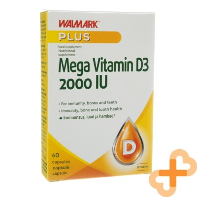 WALMARK Mega Vitamin D 2000IU 60 Kapseln Immunsystem Knochen Zähne Unterstützung