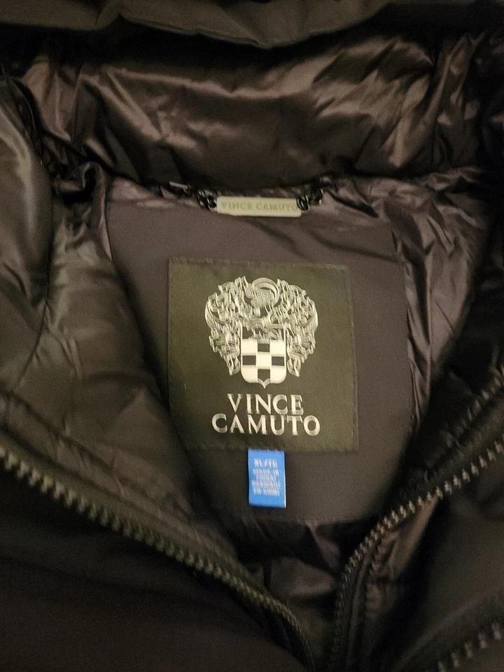 NWT! Vince Camuto Men's Long Parka Winter Jacket with Hood & Pocket Detail Black - Image 2 of 4