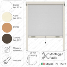 KIT Zanzariera a rullo verticale per finestra riducibile adattabile con frizione