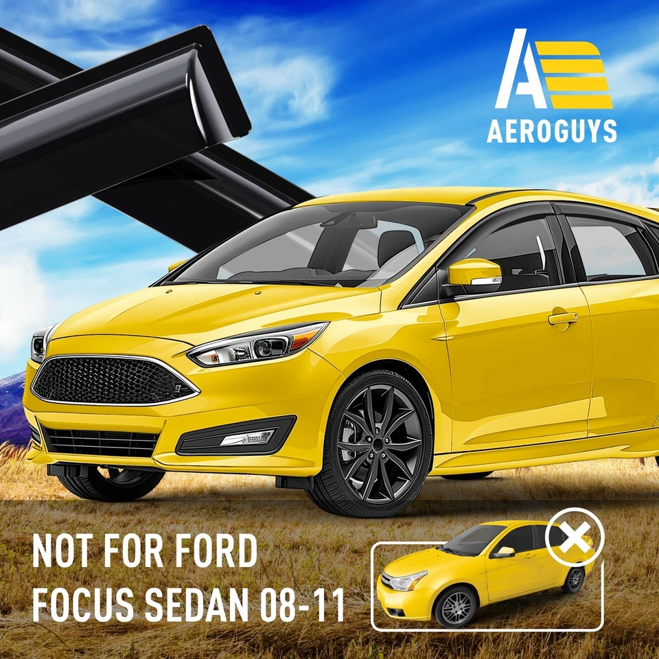 Protectores de lluvia viseras de ventilación para Ford Focus 2012-2018 hatchback 2012-2018 Foto 4 de 4