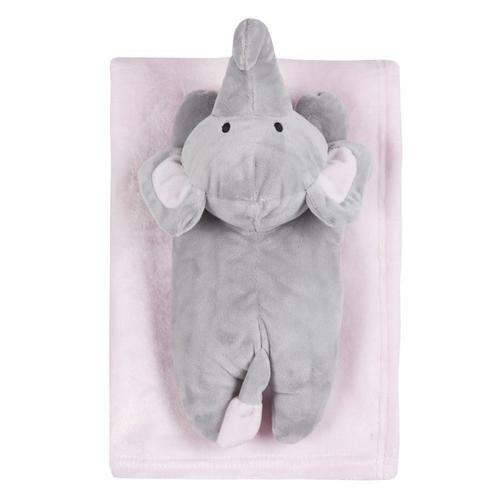 Personalised Embroidered New Born Baby Boy Girl Blanket Blue Pink With Elephant - Picture 4 of 7