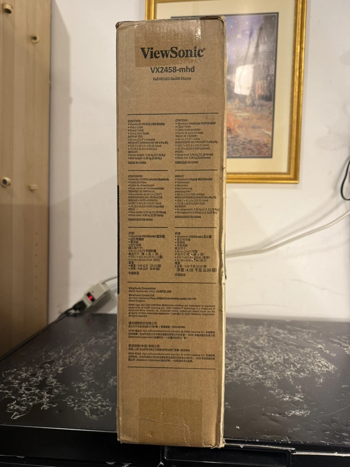 ViewSonic VX2458-MHD 24"Gaming Monitor Full HD LED Backlit Display 60cm (23.6") - Image 3 of 4