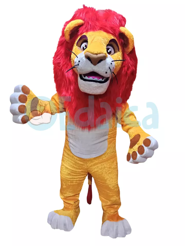 Costume di carnevale Leone a Mascotte con grande testa con