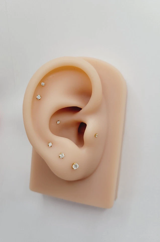 20G/18G/16G Titanio 2mm~3mm Pasador Labret, Pendiente Trasero Plano Sin Rosca Foto 3 de 4