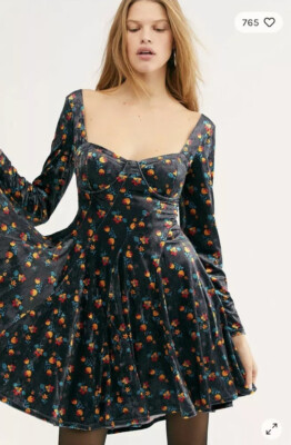 NWT Free People Regina Floral Velvet 