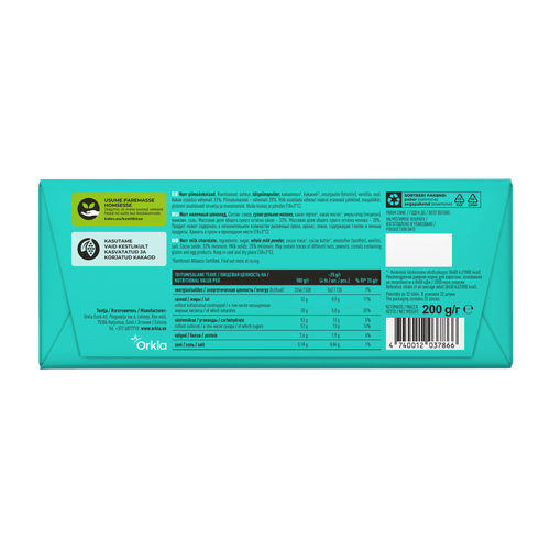 ESTONIA - KALEV Milk dark white chocolate BAR - LOT of 3 bars x 200g/ 7.05 oz - Picture 8 of 22