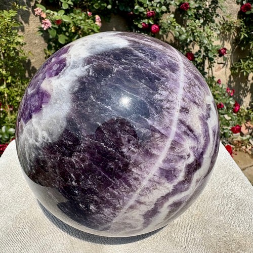 9.3LB Large Natural beautiful Dream Amethyst Quartz Crystal Sphere Ball Healing - Picture 18 of 22