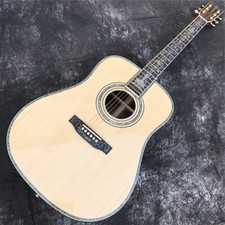 41 Inches Solid Spruce Top Acoustic Guitar Abalone Inlays Ebony Fingerboard