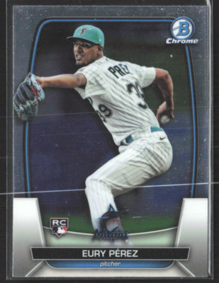 2023 Topps MLB Baseball Bowman Chrome No. 90 Eury Perez Rookie