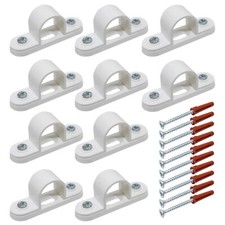 10 x White 20mm Spacer Bar Saddle Clips Screws + Wall Rawl Plugs for PVC Conduit