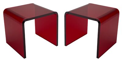 T'z Tagz Any 4-Inch-Deep Transparent Red Acrylic Riser Display Stands 2 Pack