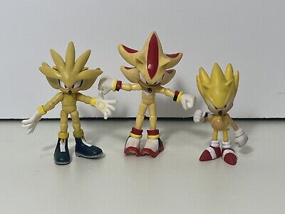 Lot of 3 Sonic The Hedgehog Jazwares Figures Super Pack Sonic Shadow Silver  3