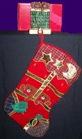 Applique Bears Christmas Stocking With Coordinating Ceramic Holder Applique Bears Christmas Stocking With Coordinating Ceramic Holder