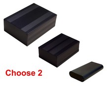 Aluminum Project Box Enclosure Case 21 Variations Black or Silver 2 PCS