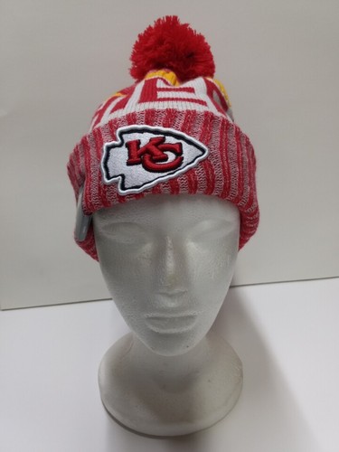 KANSAS CITY CHIEFS HAT BEANIE KNIT POM 