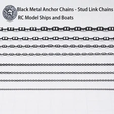 High Quality Black Metal Anchor Chains - Stud Link Chains RC Model Ships - 500mm