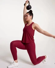 CALIA Women's Twist Back Tank, Dark Red, XS