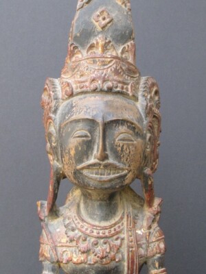 STATUETTE BOIS Sculpté OLIVIER SAINTE VIERGE A LENFANT COLLECTION Religion D 160783