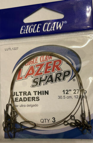 Eagle Claw Lazer scharfe ultradünne Vorfächer Größe wählbar 8” 12lb 8” 18lb 12” 27 Lb - Bild 6 von 6