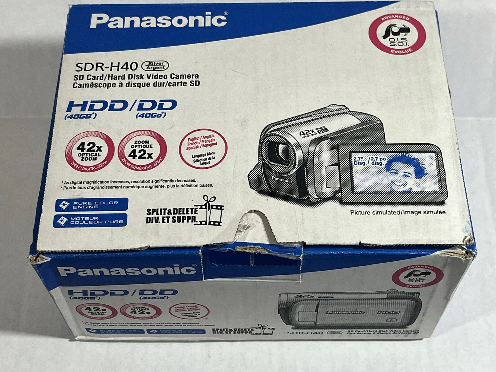 Panasonic SDRH40P Digital Video Camcorder 40GB HDD 42x Zoom Box