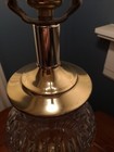 Vintage 1980's Brass and Crystal Table Lamp — photo 3