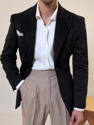 Männer Brauner Anzug Blazer Elegante Jacke Custom Smoking Sakko Freizeit Reverse - Picture 18 of 26