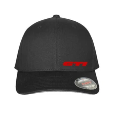 Racing Sport G T I Manual VR6 Flex Fit Black Hat Euro Car GOLFather Gift -R Logo