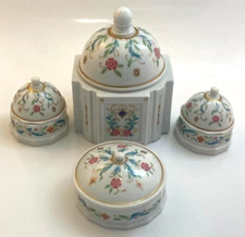 Prestige Place Venetian Collection Porcelain 4 Piece Vanity Set Made in Japan