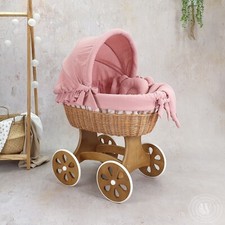 Stubenwagen, Bollerwagen Moseskorb Annabell, Bettbezug in der Farbe Rosa